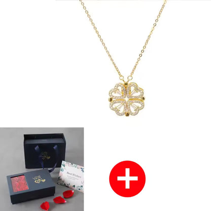 שרשרת התלתן הנצחית עם קופסת ורדים מבית Stefory