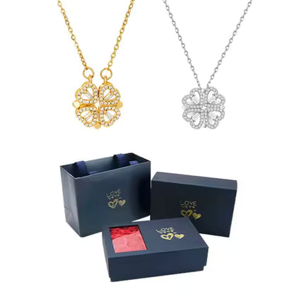 שרשרת התלתן הנצחית עם קופסת ורדים מבית Stefory